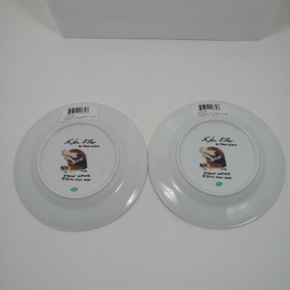 Erika Oller House Of Prill 7 1/2" Plates Set Of 2 "Visions Of Sugar Plums" Xmas - Picture 4 of 14